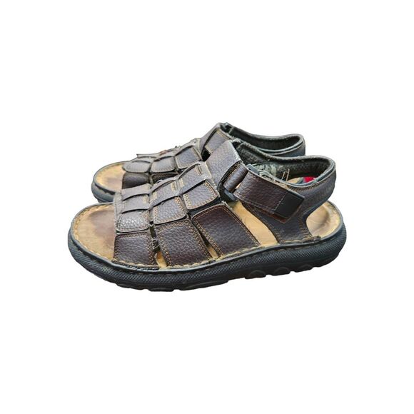 Faded Glory Leather Men's Fisherman's Sandals Size 9 Vintage 90's - Picture 3 of 5